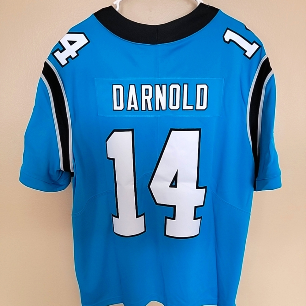 #14 Sam Darnold Carolina Panthers Nike Blue Vapor Limited Jersey. Mens size XL